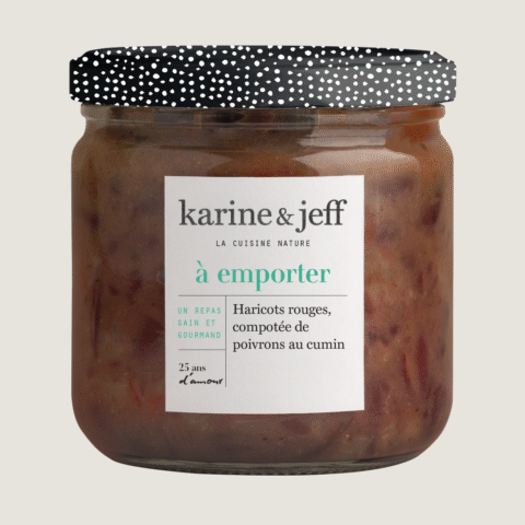 Haricots rouges - compotée de poivrons au cumin