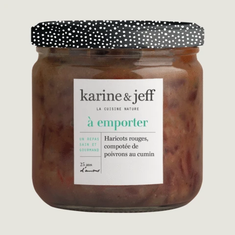 Haricots rouges - compotée de poivrons au cumin