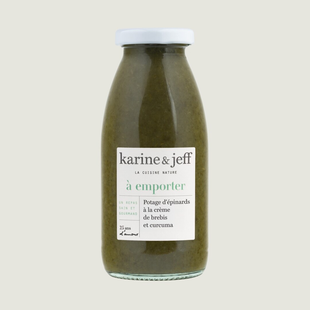 Le potage d'épinards à la crème de brebis et curcuma 1/4L